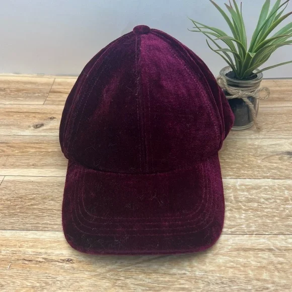 Berry Velvet Baseball Cap - Picture 2 of 6